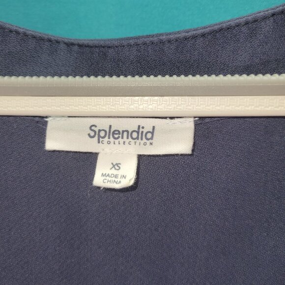 Splendid Collection Navy Blue Sleeveless V-Neck Tiered Dress XS - Picture 4 of 11